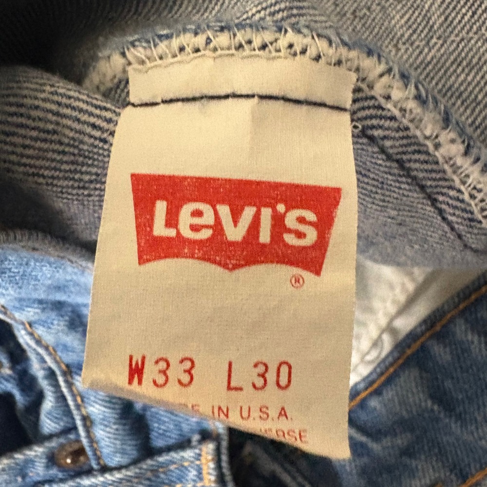 Vintage 80s Levis 505 Straight Leg Jeans Mens Size 33x30 Sun Faded Bleached - Picture 3 of 16